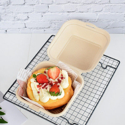 SGS Flexo Or Offset Biodegradable Takeaway Boxes Wheat Straw Food Tray